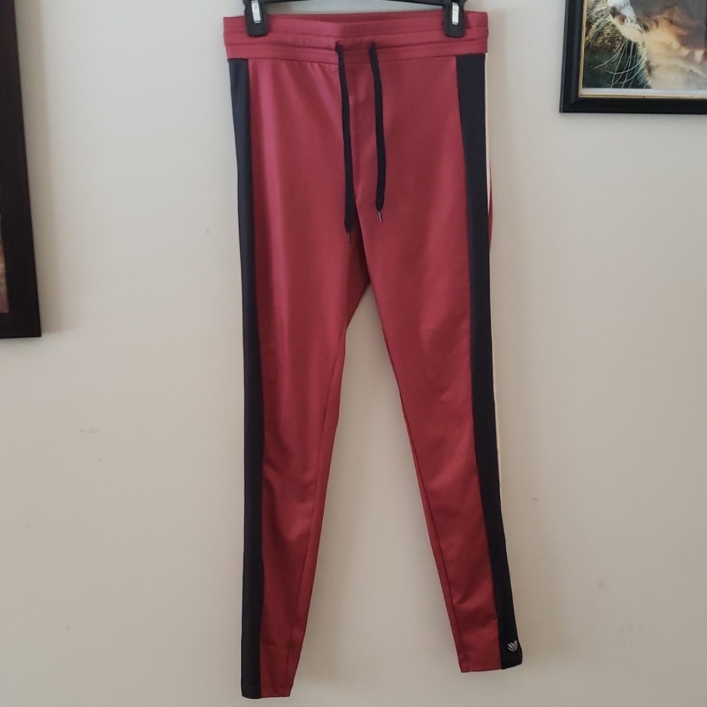 Forever 21 three toned stripe drawstring leggings